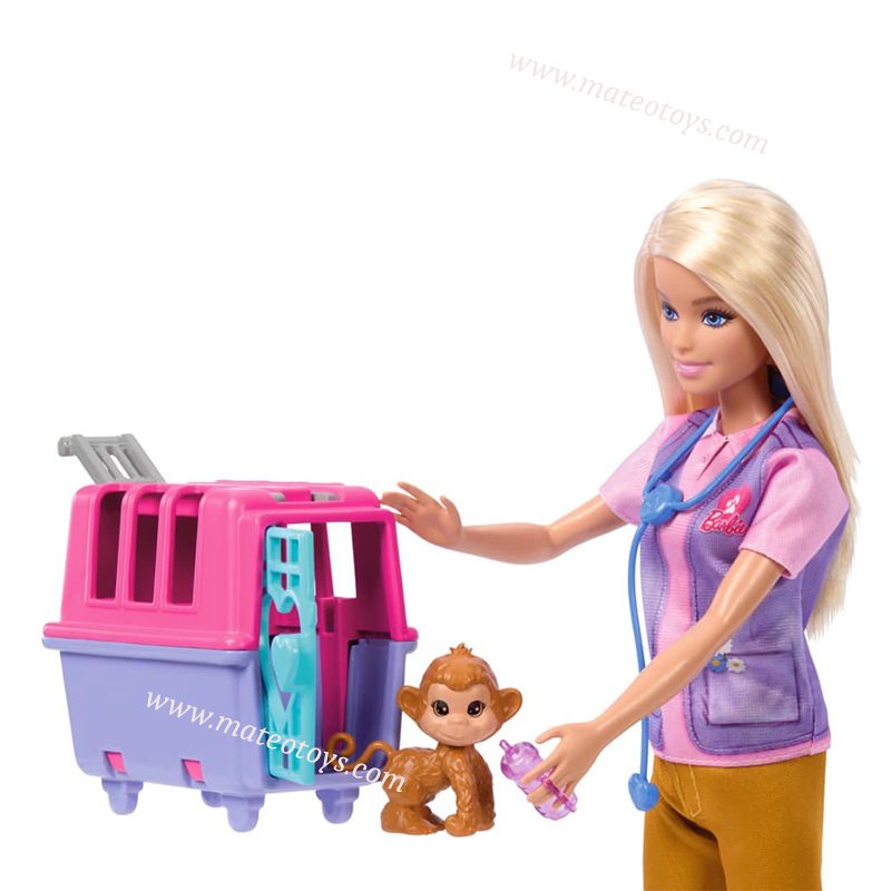 Coffret Poupée Blonde et Accessoires, Sauvetage d'animaux - Barbie – Image 3