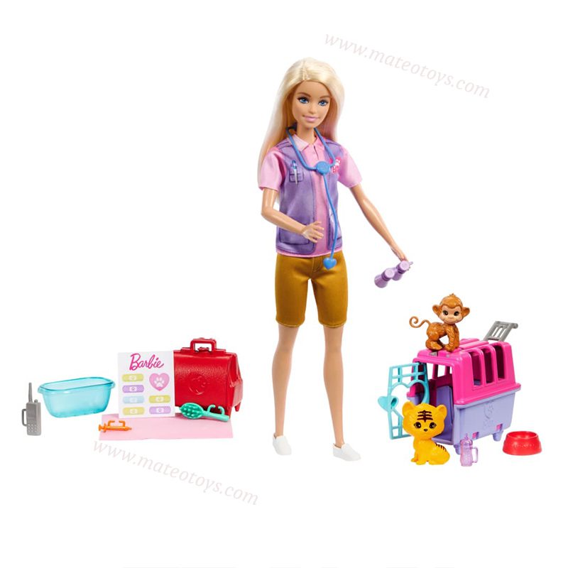Coffret Poupée Blonde et Accessoires, Sauvetage d'animaux - Barbie – Image 4