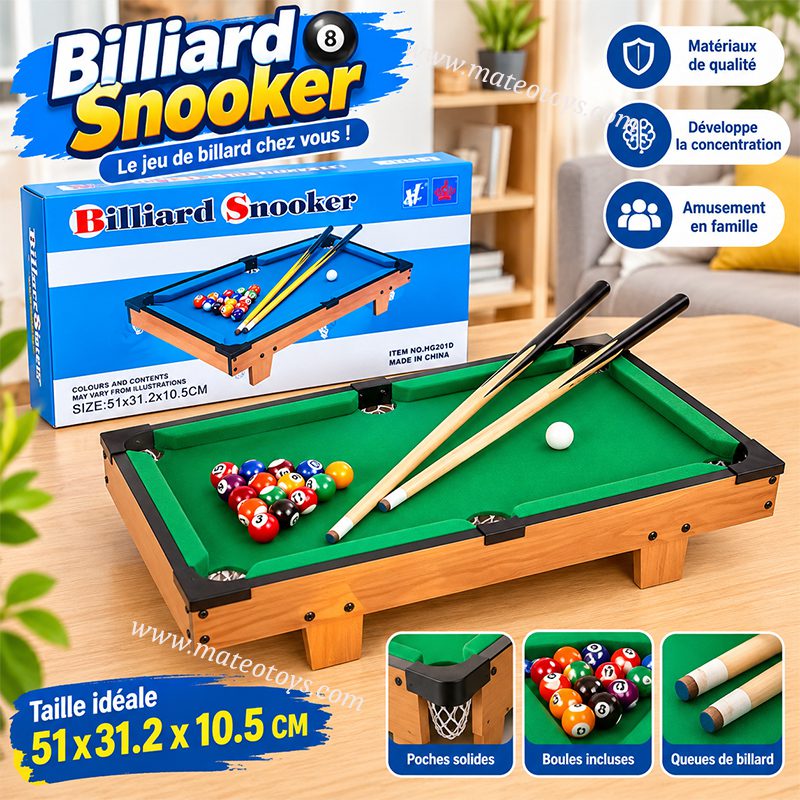 Billard en Bois pour Enfants 51x 31x 10,5cm