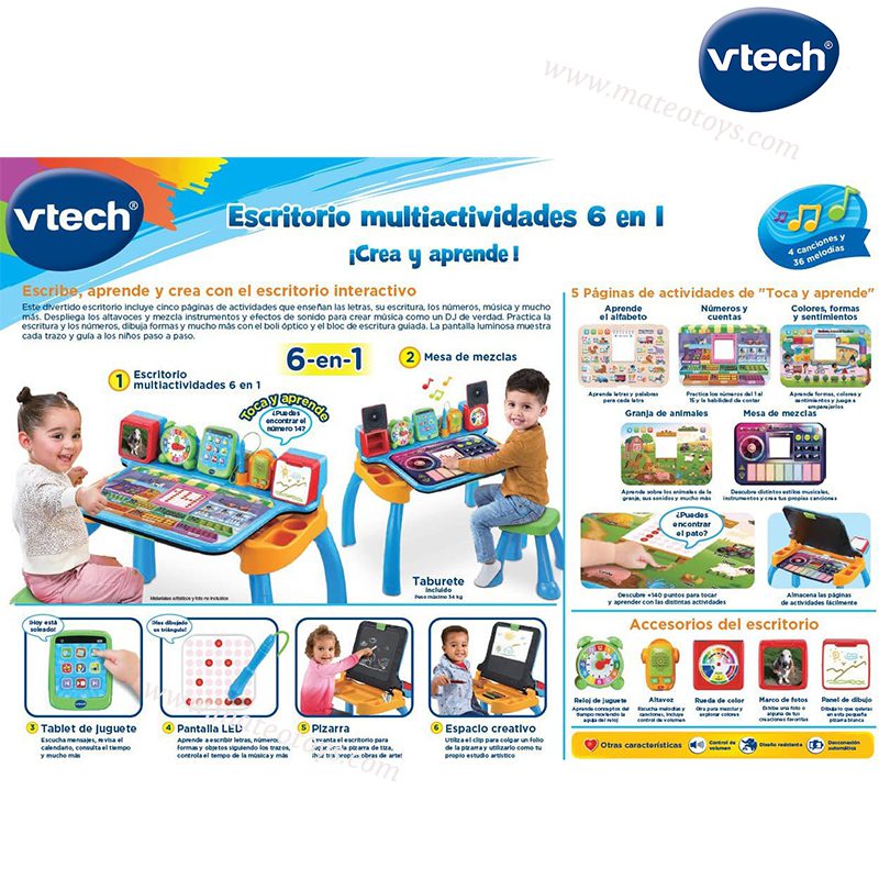 Magi Bureau interactif Multi-activités musical 6en1 - VTech – Image 7