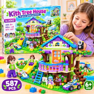 Cabane dans les arbres en blocs de construction pour filles - 587 pcs