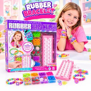 Kit de fabrication de bracelets colorés pour enfants avec des perles et des outils